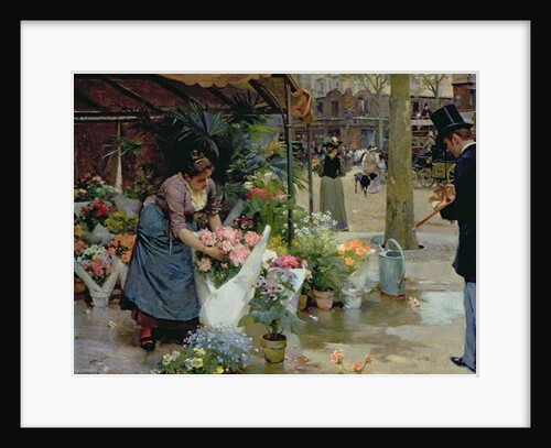 Flower Market in Paris, 1891 by Louis de Schryver