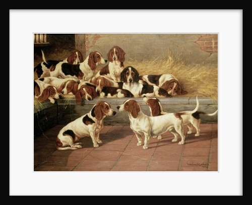 Basset Hounds in a Kennel, 1894 by Valentine Thomas Garland
