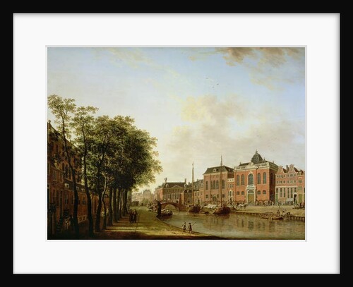The Houtegracht, now the Jonas Daniel Meijerplein, Amsterdam, with the Ashkenazi Synagogues, the Arsenal, the Portuguese Synagogue and Sailing Barges by Jan Ten Compe