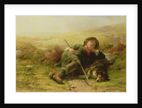 A Shepherd Boy and His Sheep Dog Neglecting Their Duty, 1851 by James John Hill
