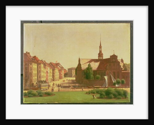 The Palace Square and Holmens Kirke, from a window in Christiansborg Castle, in Copenhagen, 1866 by Carl-Christian-Constantin Hansen