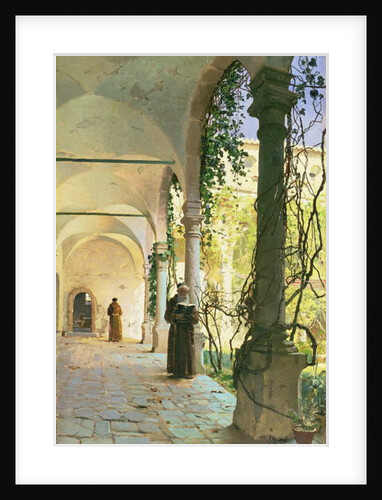 In the Cloisters of Santa Maria Jesus Monastery, in Taormina, 1885 by Peder Monsted