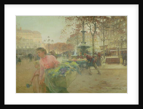 Place du Theatre Francais, in Paris, 1902 by Eugene Galien-Laloue