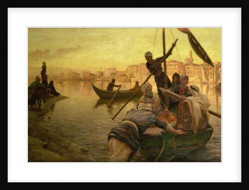 In Cairo: The Ferry From The Island of Gazirie on the Nile or Boulach the Port of Cairo by Joseph Farquharson