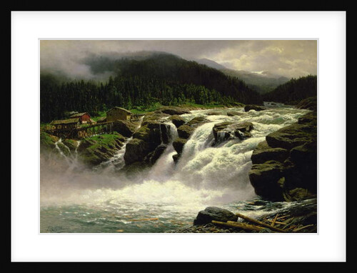 Norwegian Waterfall, at Lofor in Valders, 1905 by Karl Paul Themistocles von Eckenbrecher