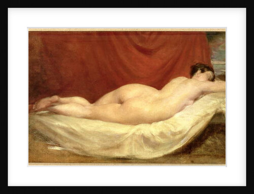 Nude Lying On A Sofa Against A Red Curtain by William Etty