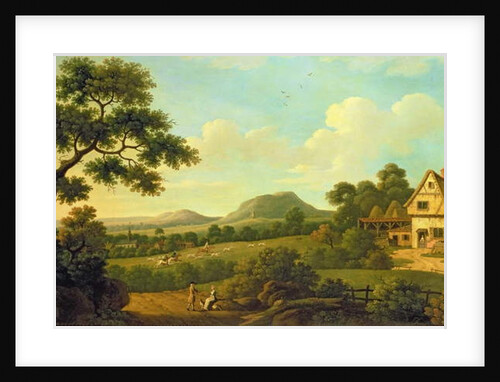 Wooded Landscape With Figures By a Roadside, c.1770 by English School