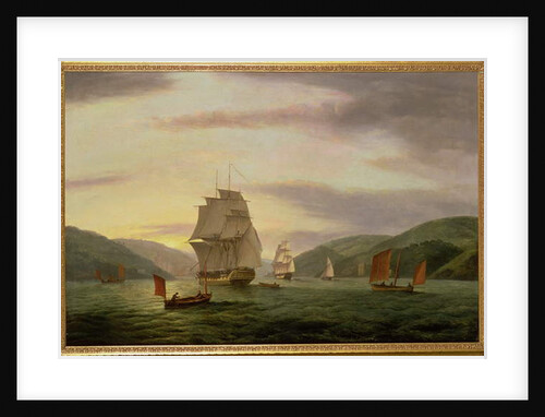 A Frigate, A Lugger And Merchant Ship In Dartmouth Harbour, 1808 by Thomas Luny