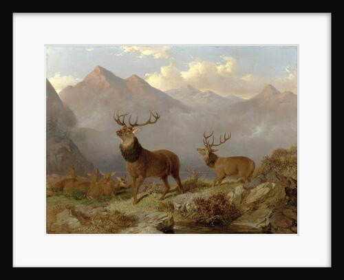 Stags And Hinds In A Highland Landscape, 1864 by John Frederick Herring Jnr