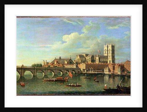 A View Of Westminster With The Royal Barge And Other Shipping by Joseph Nicholls