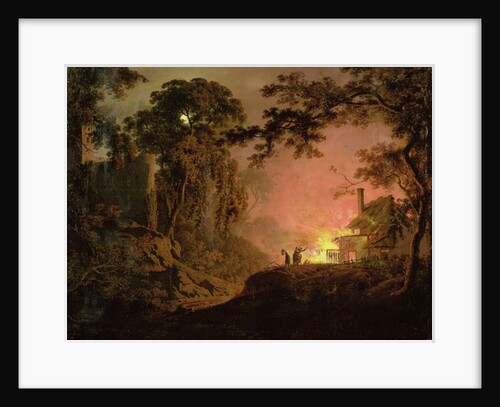 Cottage On Fire by Joseph Wright of Derby