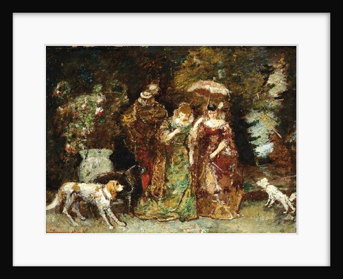 A gathering in the woods by Adolphe Joseph Thomas Moticelli