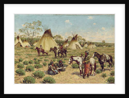 Sioux Encampment, Porcupine, 1910 by John Hauser