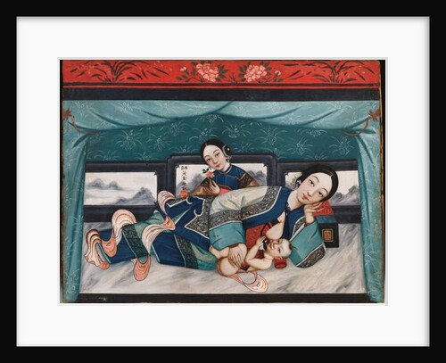 Nursing Mothers with Babies and Female Attendant, c.1870 by School Chinese