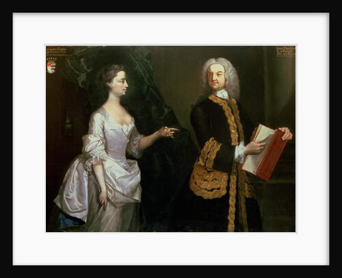 A Group Portrait of John Perceval, 1st Earl of Egmont and his Wife Catherine by J. Alberry