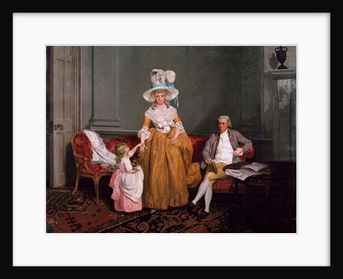 A Family Group, the Father Seated, the Mother and Daughter Standing, in an Interior, 18th century by Francis Wheatley