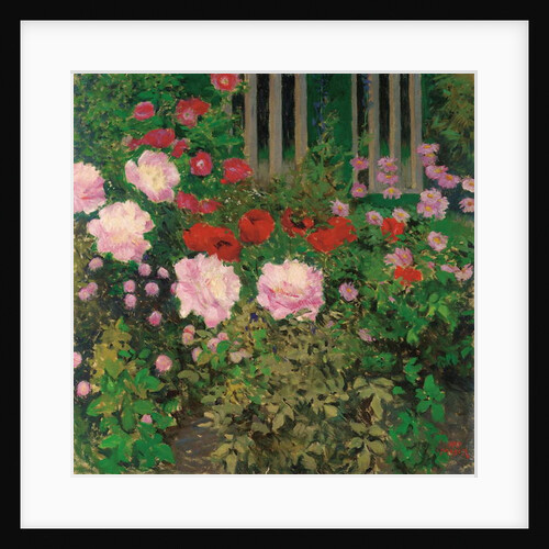 Flowers and Garden Fence; Bluhende Blumen am Gartenzaun by Koloman Moser