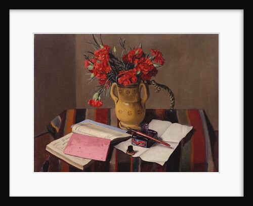 Carnations and Account Books, 1925 by Felix Edouard Vallotton