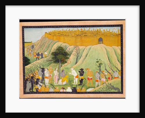 Rama and Lakshmana in Counsel with the Monkey and Bear Allies, c.1800 by School Pahari