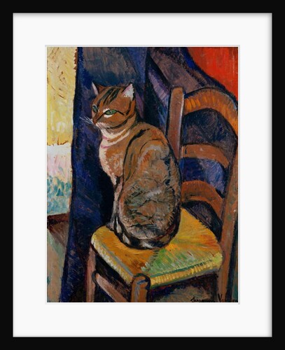 Study of a Cat Sitting on a Chair; Etude d'un Chat, Assis sur une Chaise by Marie Clementine Valadon