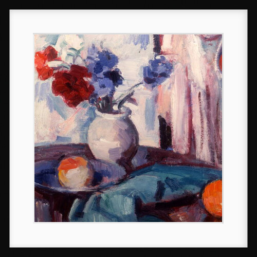 Mixed Carnations and Cornflowers in a Pottery Vase, c.1931 by Samuel John Peploe