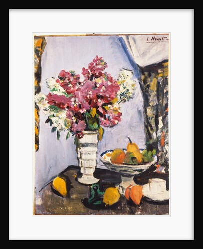 Summer Blossom and a Bowl of Fruit, with a Cup and Saucer by George Leslie Hunter
