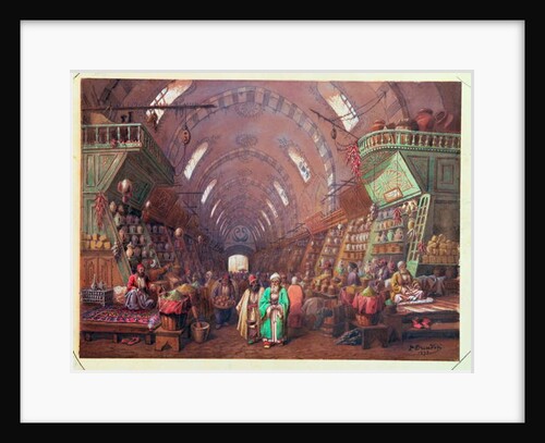 A Bazaar in Constantinople, 1873 by Jean Brindesi