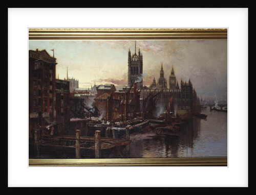 A View of the Houses of Parliament from the River Thames, London by Thomas Greenhalgh