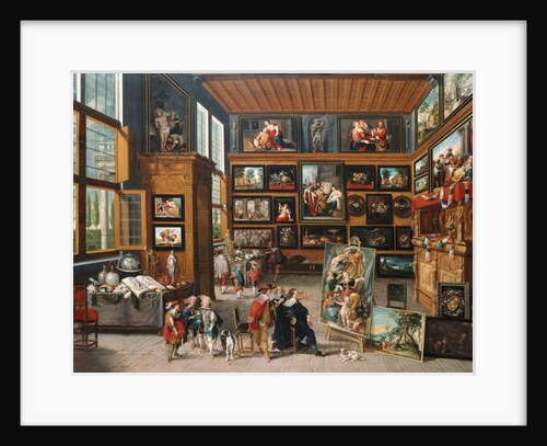A Spacious Entrance Hall with Pictures, Collectors' Items, an Artist and a Connoisseur, c.1635-1640 by Cornelis de I Baellieur