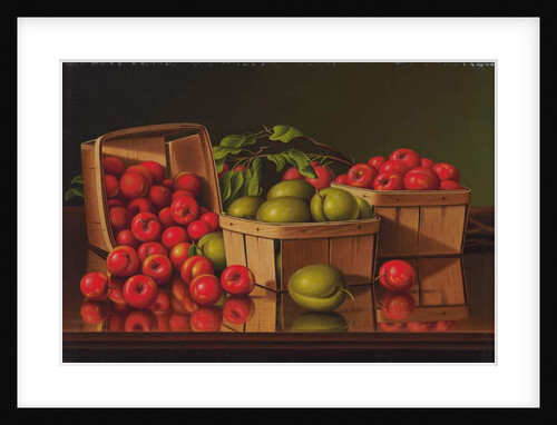 Still Life with Basket of Plums by Levi Wells Prentice