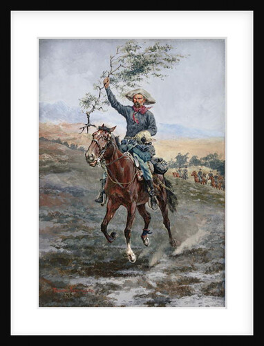 The Flag of Truce in the Indian War, 1886 by Frederic Remington