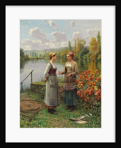 Two Women in a Landscape by Daniel Ridgway Knight