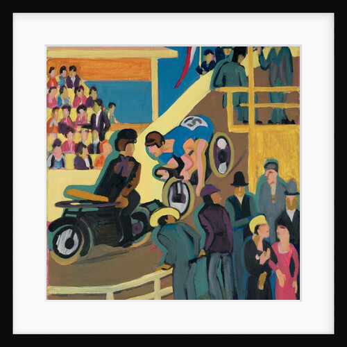 Bicycle Race with Motor Relay; Radrennen mit Motorvorspann, 1927-1928 by Ernst Ludwig Kirchner