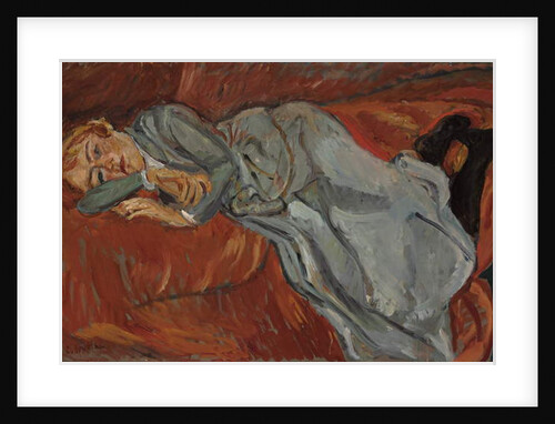 Woman Lying on a Red Couch; Femme couchee sur un Divan Rouge, c.1916 by Chaim Soutine