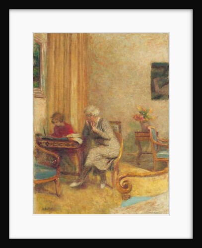 Madam Hessel and Lulu in the Small Lounge of the Clayes; Madame Hessel et Lulu dans le petit salon des Clayes, c.1934-1935 by Edouard Vuillard