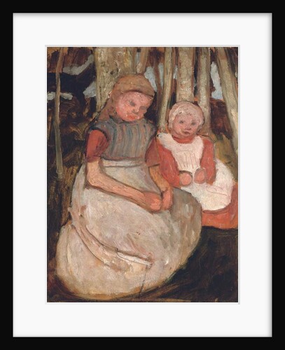 Two Seated Girls Before Birch Trunks; Zwei sitzende Madchen vor Birkenstammen, 1904 by Paula Modersohn-Becker