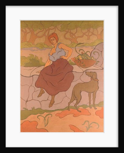 Woman and Dog with a Collar; Femme au chien qui porte un collier, c.1894-1895 by Paul Ranson