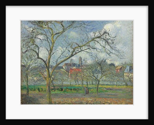 Orchard at Saint-Ouen-l'Aumone in Winter; Verger a Saint-Ouen-l'Aumone en hiver, 1877 by Camille Pissarro