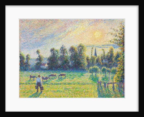 Pasture, Sunset, Eragny by Camille Pissarro