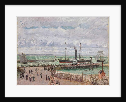 Entrance to the Port of Le Havre and the West Breakwaters, Luminous Grey Weather by Camille Pissarro