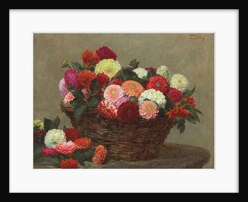 Basket of Dahlias; Panier de Dahlias, 1893 by Ignace Henri Jean Fantin-Latour