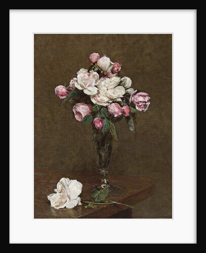 Pink and White Roses in a Champagne Flute, 1874 by Ignace Henri Jean Fantin-Latour