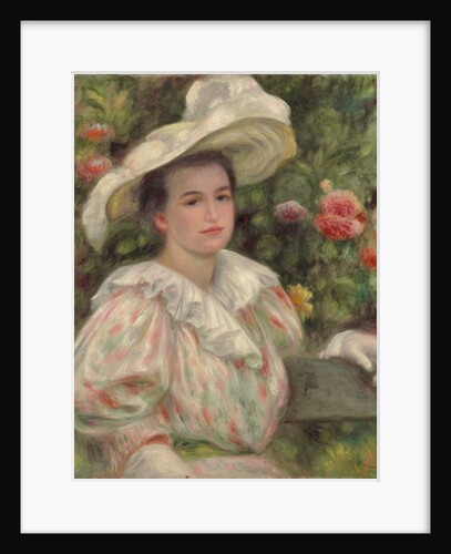 Young Girl Amongst Flowers or Woman with White Hat; Jeune fille dans les fleurs or Femme au chapeau blanc, c.1895 by Pierre Auguste Renoir