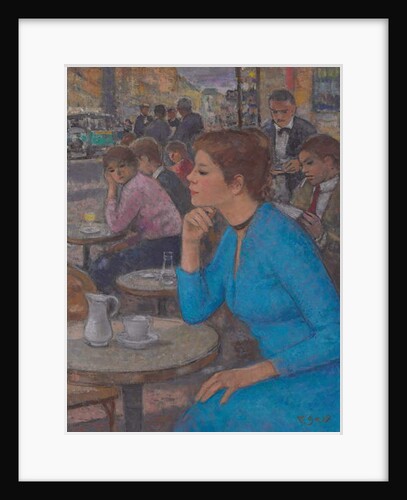 Eugenie in a Blue Dress at 'Deux Magots', Paris, c.1980 by Francois Gall