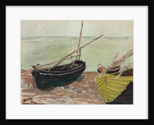 Study of Boats at Etretat Beach; Etude de bateaux sur la plage d'Etretat, 1885 by Claude Monet