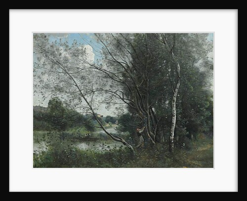 Ville-d'Avray, the Pond with a Leaning Tree; Ville-d'Avray, l'etang a l'arbre penche, 1865-1870 by Jean Baptiste Camille Corot