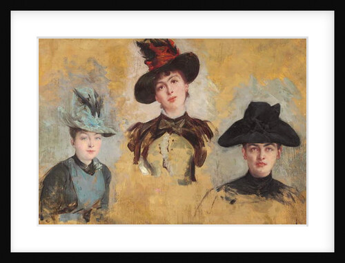 Three Women in Hats; Trois femmes en chapeaux, 1880 by Georges Clairin