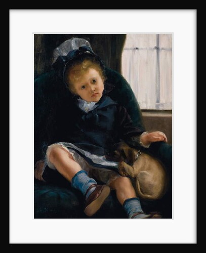 Girl with Puppy, c.1882-1883 by Jacques-Emile Blanche