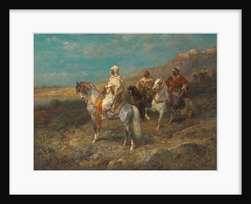Arab on a White Horse by Adolf Schreyer