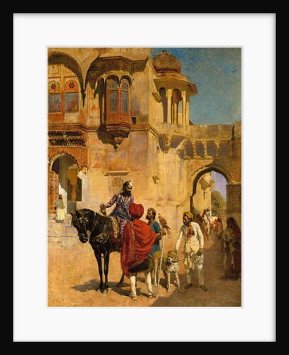 Departure for the Hunt in the Forecourt of a Palace of Jodhpore, c.1898-1900 by Edwin Lord Weeks